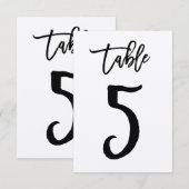 Chic handgeschreven kraft tafelnummerkaart | Tafel Kaart (Voorkant / Achterkant)