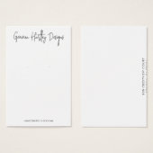 Chic Handgeschreven Manuscript die de Kaarten van  Visitekaartje (Voorkant /achterkant)