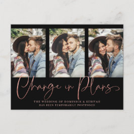 Chic Handgeschreven Roos Gold Wedding Uitstel Briefkaart