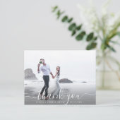 Chic handgeschreven script Dank u foto Briefkaart (Staand voorkant)