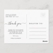 Chic handgeschreven script Dank u foto Briefkaart (Achterkant)