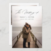 Chic Handgeschreven Script Dubbelzijdige Fotobruil Kaart (Voorkant / Achterkant)