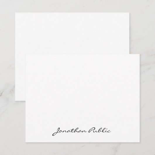 Chic Handgeschreven Script Name Text Simple Design Notitiekaartje (Voorkant / Achterkant)