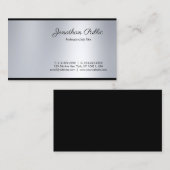 Chic handgeschreven script zilveren look schoon gl visitekaartje (Voorkant / Achterkant)