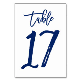 Chic handgeschreven tafelnummer Navy | Tafel 17