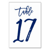 Chic handgeschreven tafelnummer Navy | Tafel 17 (Voorkant)