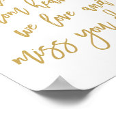 Chic handgeschreven trouwkaart missen geliefden go poster (Hoek)
