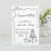 Chic Handgeschreven Verloving Aankondiging bruilof (Staand voorkant)