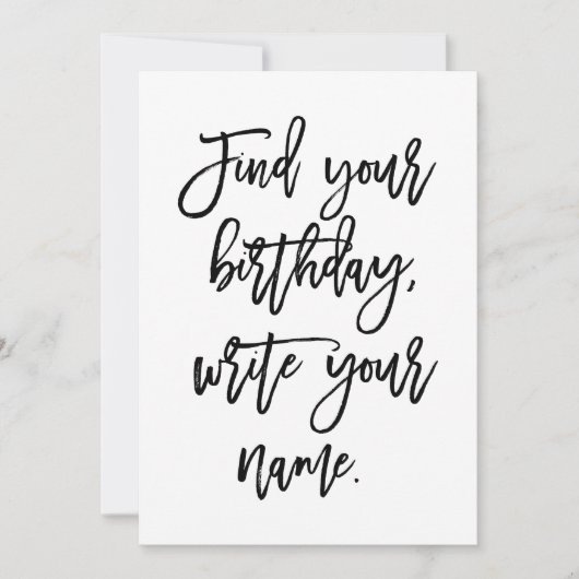 Chic Handlettering Vind je verjaardag, Kaart (Voorkant)