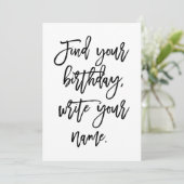 Chic Handlettering Vind je verjaardag, Kaart (Staand voorkant)
