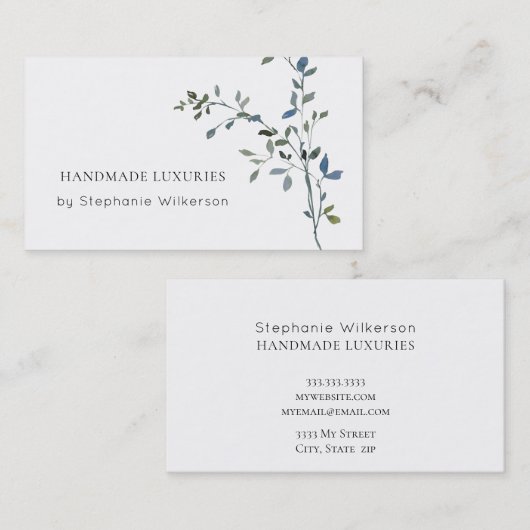 Chic Handmade Elegant Greenery Visitekaartje (Voorkant / Achterkant)