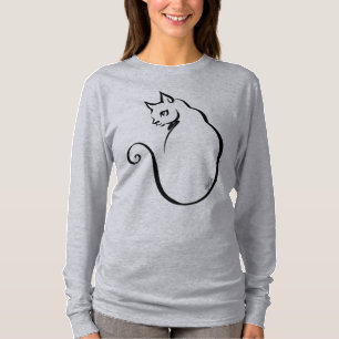 Chic-handmatige kat uit schouder-Shirt T-shirt