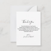 chic handschrift 4 foto ' s bruiloft bedankt notitiekaartje (Achterkant)