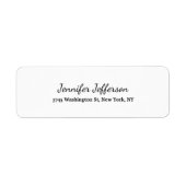 Chic-handschrift script Creative Plain Black White Etiket (Voorkant)