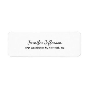 Chic-handschrift script Creative Plain Black White Etiket