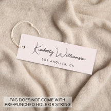 Chic handtekening schrift roze hanglabel