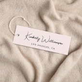Chic handtekening schrift roze hanglabel mini visitekaartje