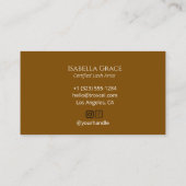 Chic Handwritten Brown Lash Artist Visitekaartje (Achterkant)