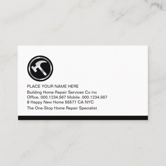 Chic Handyman Tools Tab Visitekaartje (Achterkant)