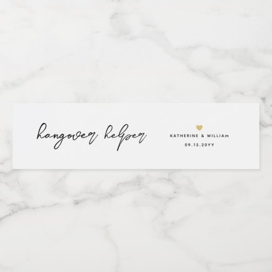 Chic Hangover Helper Waterfles Etiket (Enkel label)