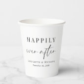 Chic Happily Ever After Bruiloft Papieren Bekers (Voorkant)