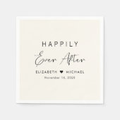 Chic Happily Ever After Crème Bruiloft Servet (Voorkant)