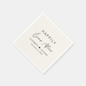 Chic Happily Ever After Crème Bruiloft Servet (Hoek)