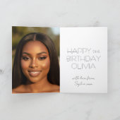 Chic Happy Birthday 8 Photo Best Friend Modern Kaart (Binnen)