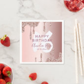 Chic Happy Birthday Roos Gold Glitter Servet (Insitu)