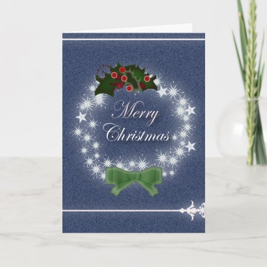 Chic Happy Holiday modern kerstfeest wreate Feestdagen Kaart (Voorkant)