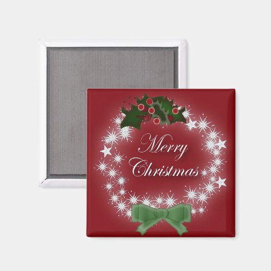 Chic Happy Holiday modern kerstfeest wreate Magneet (Voorkant / Achterkant)
