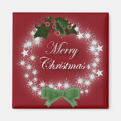 Chic Happy Holiday modern kerstfeest wreate Magneet (Voorkant)