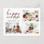 Chic Happy New Year Calligraphy Photo Holiday Briefkaart (Voorkant)