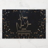 Chic Happy New Year Mini Likeurfles Etiket (Enkel label)