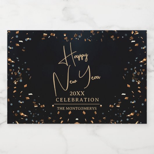 Chic Happy New Year Mini Likeurfles Etiket (Enkel label)