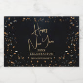 Chic Happy New Year Mini Sparkling Wijnetiket (Enkel label)