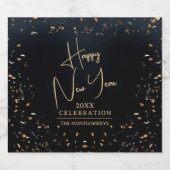 Chic Happy New Year Sparkling Wijnetiket (Enkel label)