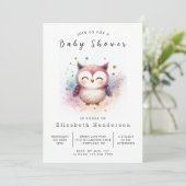 Chic Happy Owl Baby shower Kaart (Staand voorkant)