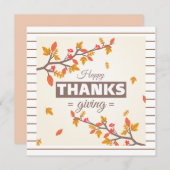 Chic Happy Thanksgiving met Herfst en bladeren Kaart (Voorkant / Achterkant)