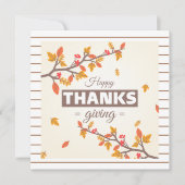Chic Happy Thanksgiving met Herfst en bladeren Kaart (Voorkant)
