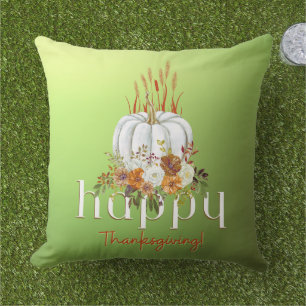 Chic Happy Thanksgiving Pompoen Herfst Bloemen Gro Buitenkussen