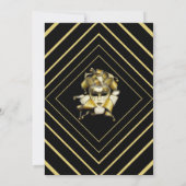 Chic Harlequin New Years Eve Uitnodiging (Achterkant)