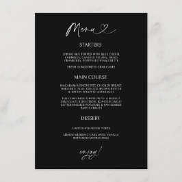 Chic Hart Menu Kaart Minimaal Ontvangst Diners