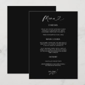 Chic Hart Menu Kaart Minimaal Ontvangst Diners (Voorkant / Achterkant)