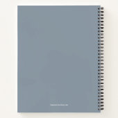 Chic Hart op Stofblauw Notitieboek (Achterkant)