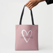Chic Hart Persoonlijke Stof Roze Tote Bag