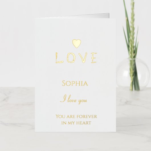 Chic Hart Romantische Liefde Folie Wenskaart (Voorkant)