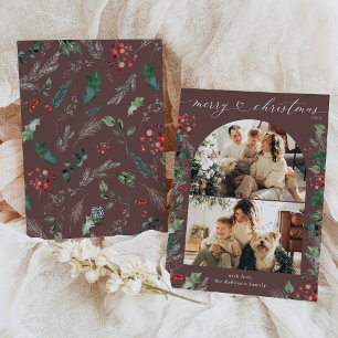 Chic Hart Script 2 Foto Merry Christmas Kaart