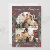 Chic Hart Script 2 Foto Merry Christmas Kaart (Voorkant)