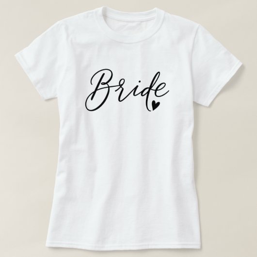 Chic Hart Script Bruid T-shirt (Design voorkant)